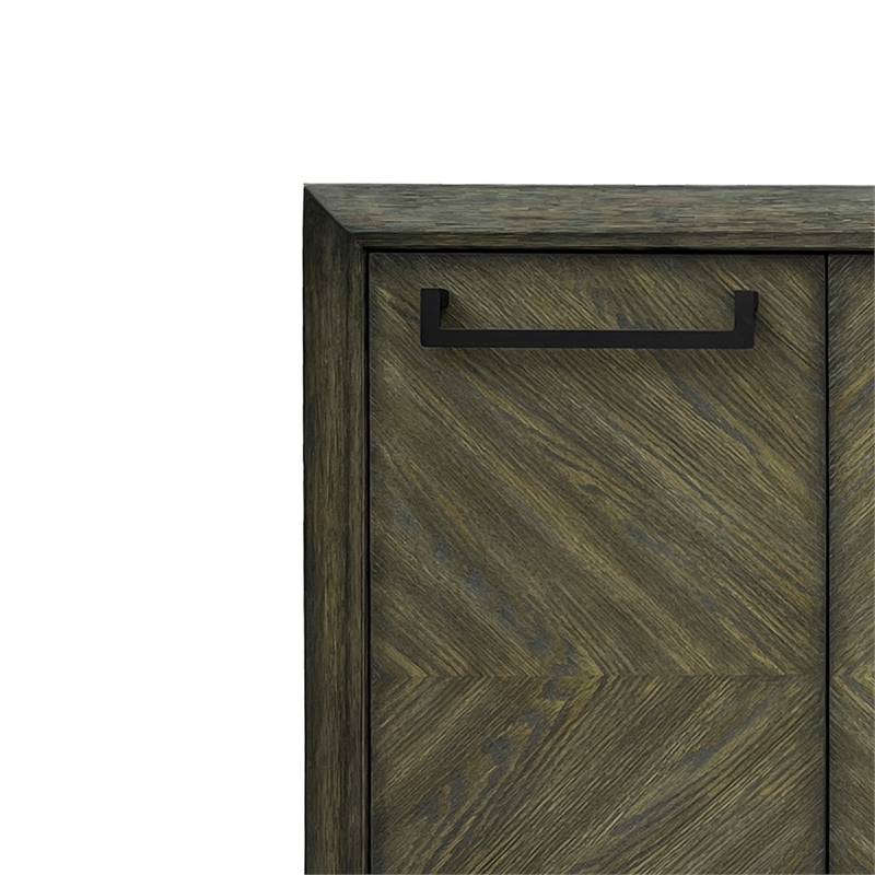Pemberly Row Contemporary Engineered Wood Dining Sideboard in Brown