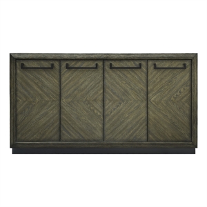 Pemberly Row Contemporary Engineered Wood Dining Sideboard in Brown