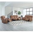 Pemberly Row Contemporary Butternut Power Reclining Console Loveseat P2
