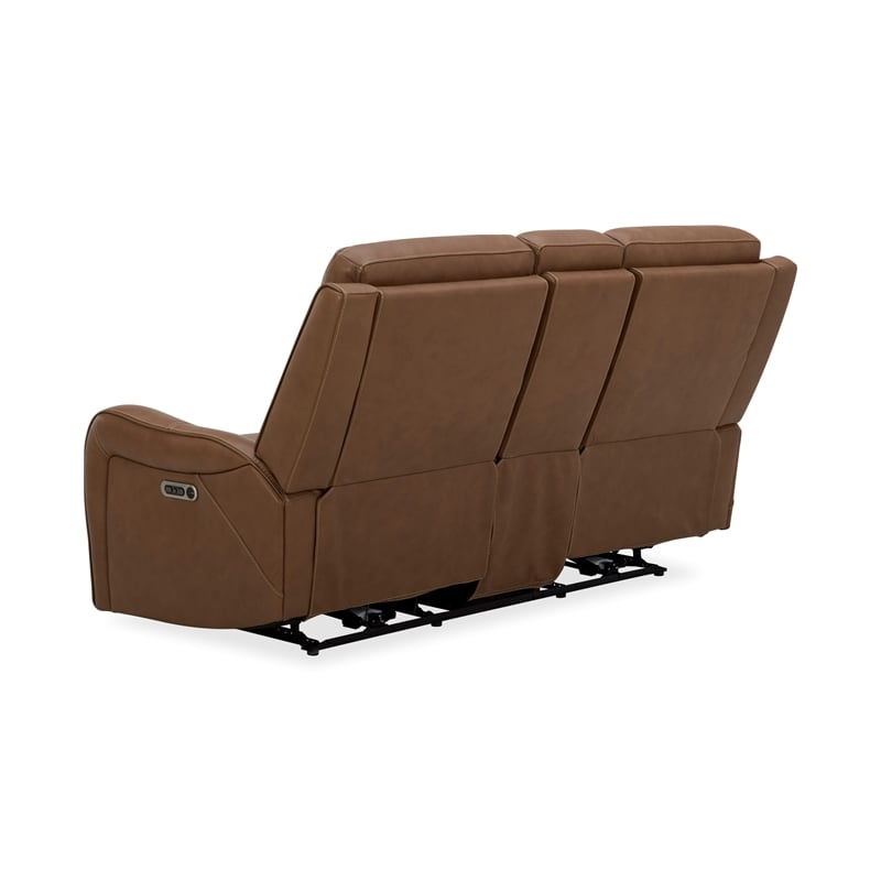 Pemberly Row Contemporary Butternut Power Reclining Console Loveseat P2
