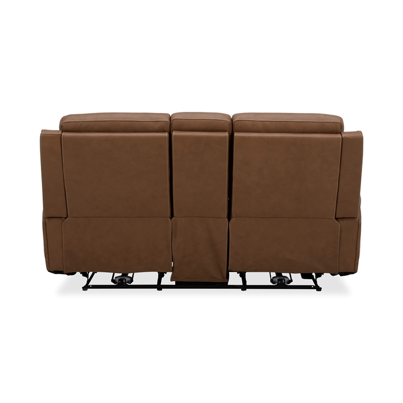 Pemberly Row Contemporary Butternut Power Reclining Console Loveseat P2