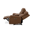 Pemberly Row Contemporary Butternut Power Reclining Console Loveseat P2