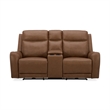 Pemberly Row Contemporary Butternut Power Reclining Console Loveseat P2