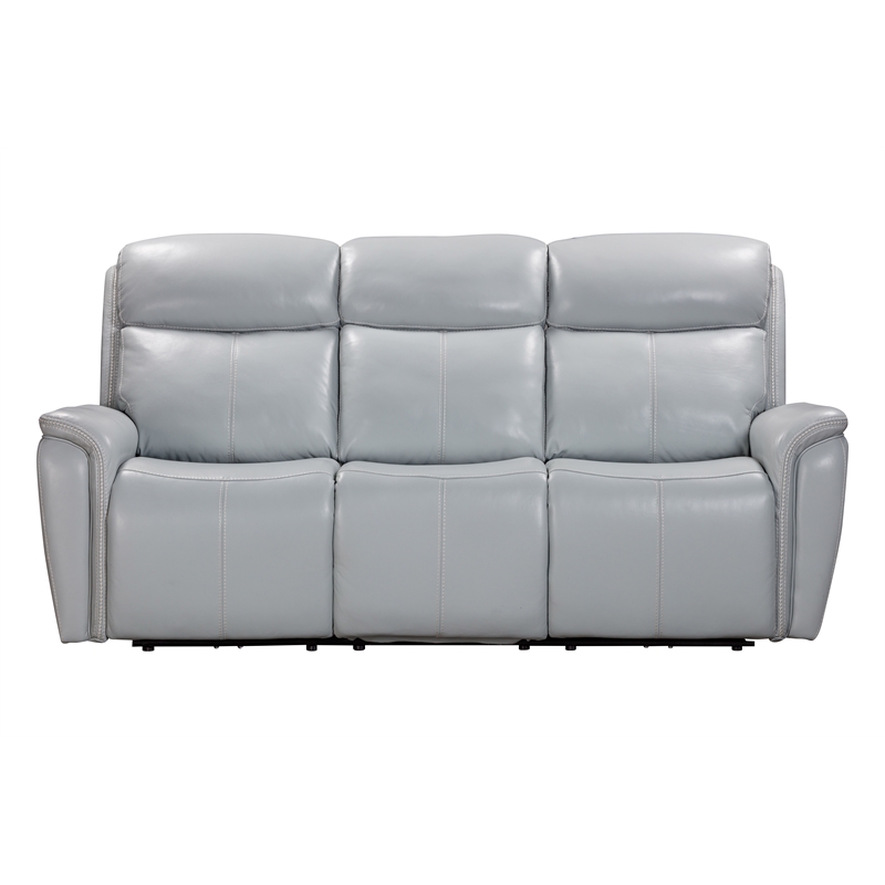 Pemberly Row Contemporary Seamist Grey Power Reclining Sofa P2