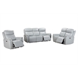Pemberly Row Contemporary Seamist Grey Power Reclining Sofa P2