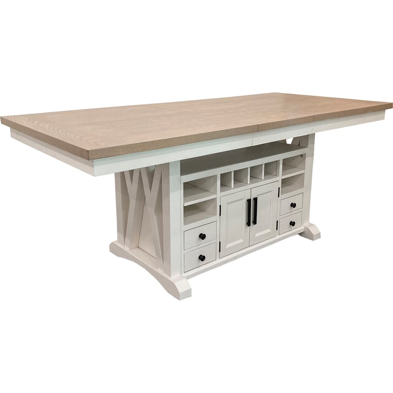 Pemberly Row Contemporary Island Counter Height Table with 6 chairs