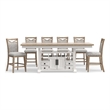 Pemberly Row Contemporary Island Counter Height Table with 6 chairs