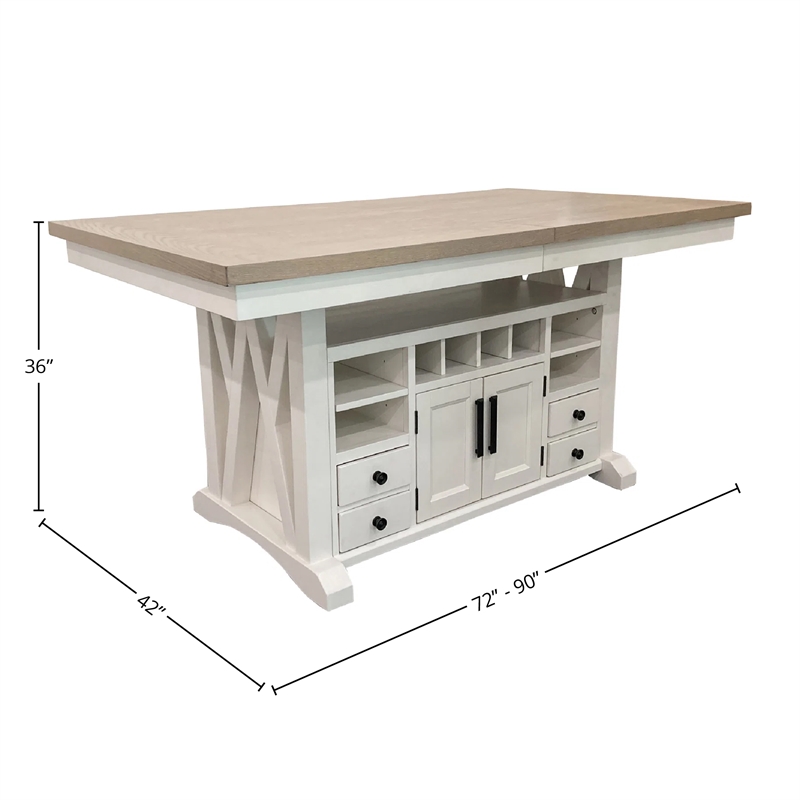 Pemberly Row Contemporary Island Counter Height Table with 8 chairs