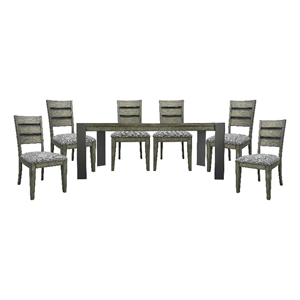 Pemberly Row Contemporary Dining 78 in. with 6 ladderback chairs