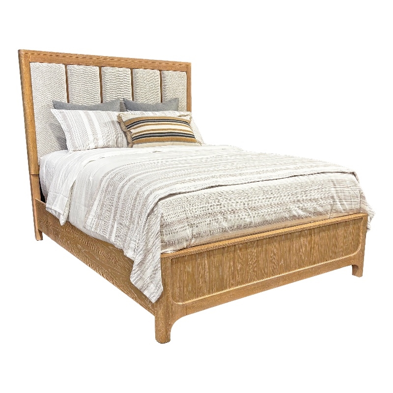Pemberly Row Contemporary Engineered Wood Bedroom Queen Panel Bed in Brown