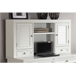Pemberly Row Contemporary L-Shape Desk with Credenza and Hutch