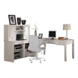 Pemberly Row Contemporary L-Shape Desk with Credenza and Hutch