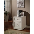 Pemberly Row Contemporary Engineered Wood White L-Shape Desk with Lateral File