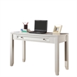 Pemberly Row Contemporary Engineered Wood White L-Shape Desk with Lateral File