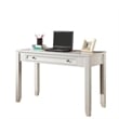 Pemberly Row Contemporary Engineered Wood L-Shape Desk with Hutch in White