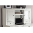 Pemberly Row Contemporary Engineered Wood L-Shape Desk with Hutch in White