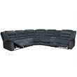 Pemberly Row Contemporary Misty Storm 6 Piece Reclining Sectional