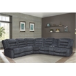 Pemberly Row Contemporary Misty Storm 6 Piece Reclining Sectional