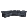 Pemberly Row Contemporary Misty Storm 6 Piece Reclining Sectional