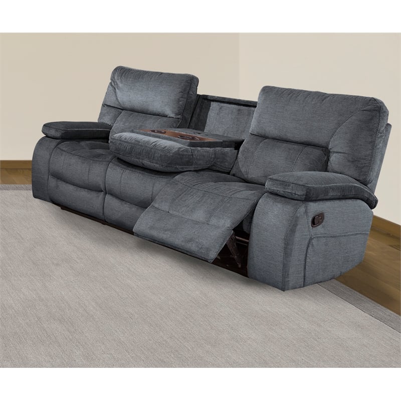 Pemberly Row Contemporary Manual Reclining Sofa Loveseat and Recliner