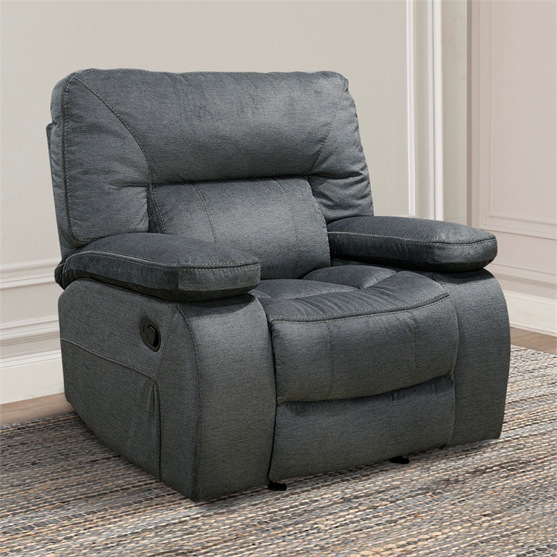 Pemberly Row Contemporary Manual Reclining Sofa Loveseat and Recliner