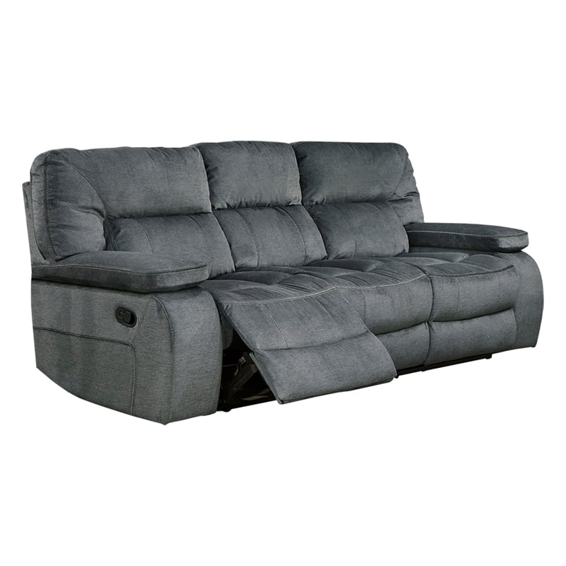 Pemberly Row Contemporary Manual Reclining Sofa Loveseat and Recliner