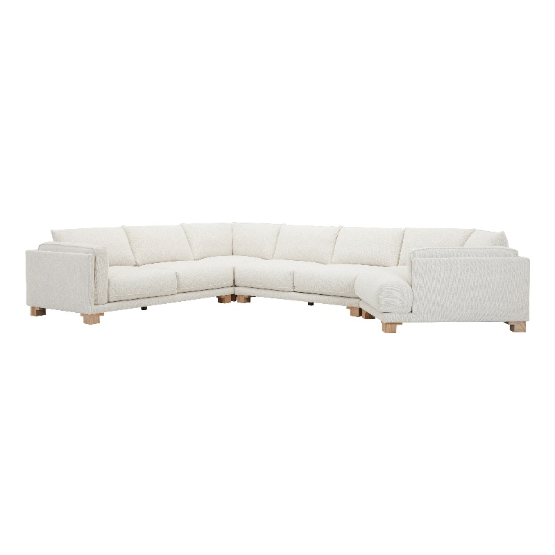 Pemberly Row Contemporary Mirage Mist 4 Piece Modular Sectional