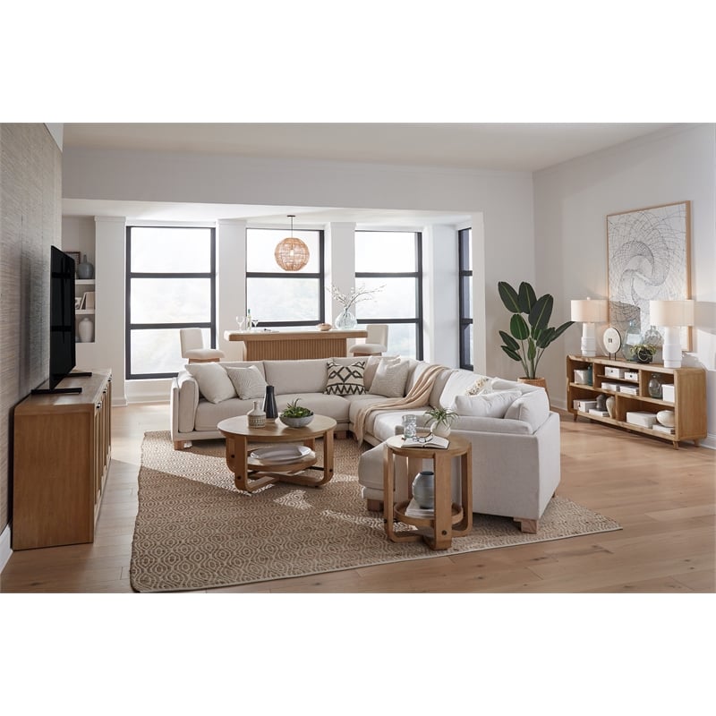 Pemberly Row Contemporary Mirage Mist 4 Piece Modular Sectional