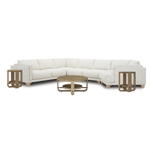 Pemberly Row Contemporary Mirage Mist 4 Piece Modular Sectional