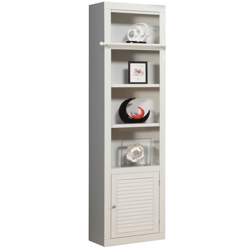 Pemberly Row Contemporary Engineered Wood White 7 Piece Entertainment Wall