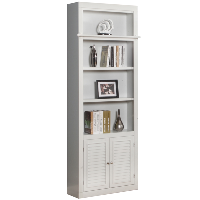 Pemberly Row Contemporary Engineered Wood White 7 Piece Entertainment Wall