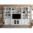 Pemberly Row Contemporary Engineered Wood White 6 Piece Large Entertainment Wall