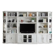 Pemberly Row Contemporary Engineered Wood White 6 Piece Large Entertainment Wall