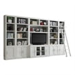 Pemberly Row Contemporary Engineered Wood White 7 Piece Entertainment Wall