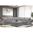 Pemberly Row Contemporary Burmese Nature 5 Piece Modular Sectional