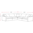 Pemberly Row Contemporary Burmese Nature 5 Piece Modular Sectional