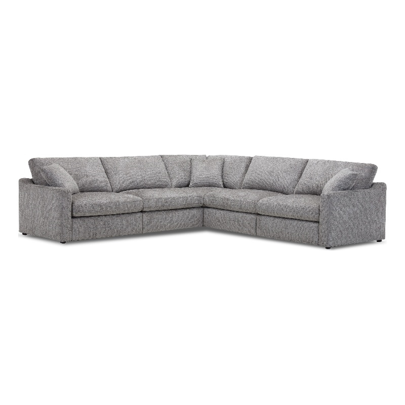 Pemberly Row Contemporary Burmese Nature 5 Piece Modular Sectional
