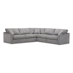 Pemberly Row Contemporary Burmese Nature 5 Piece Modular Sectional