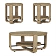 Pemberly Row Contemporary Engineered Wood Brown 3 Piece Occasional Table Set