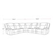 Pemberly Row Contemporary Desert Taupe 6 Piece Reclining Sectional