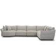 Pemberly Row Contemporary Canes Cobblestone 6 Piece Modular Sectional