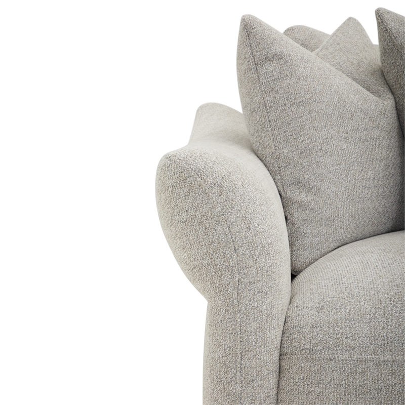 Pemberly Row Contemporary Canes Cobblestone 6 Piece Modular Sectional