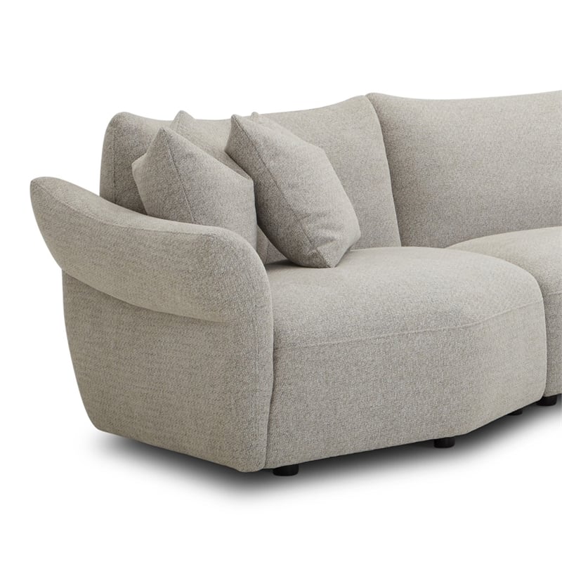 Pemberly Row Contemporary Canes Cobblestone 6 Piece Modular Sectional