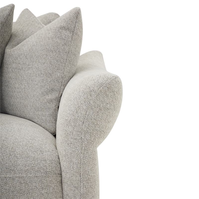 Pemberly Row Contemporary Canes Cobblestone 6 Piece Modular Sectional