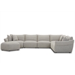 Pemberly Row Contemporary Canes Cobblestone 6 Piece Modular Sectional