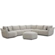 Pemberly Row Contemporary Canes Cobblestone 6 Piece Modular Sectional