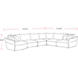 Pemberly Row Contemporary Canes Cobblestone 6 Piece Modular Sectional