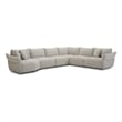 Pemberly Row Contemporary Canes Cobblestone 6 Piece Modular Sectional