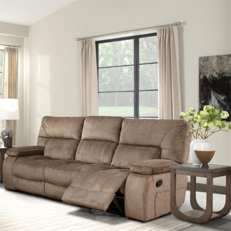 Pemberly Row Contemporary Manual Reclining Sofa and Loveseat