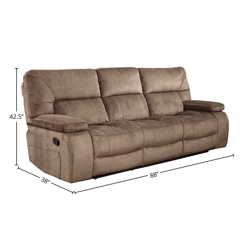 Pemberly Row Contemporary Manual Reclining Sofa and Loveseat